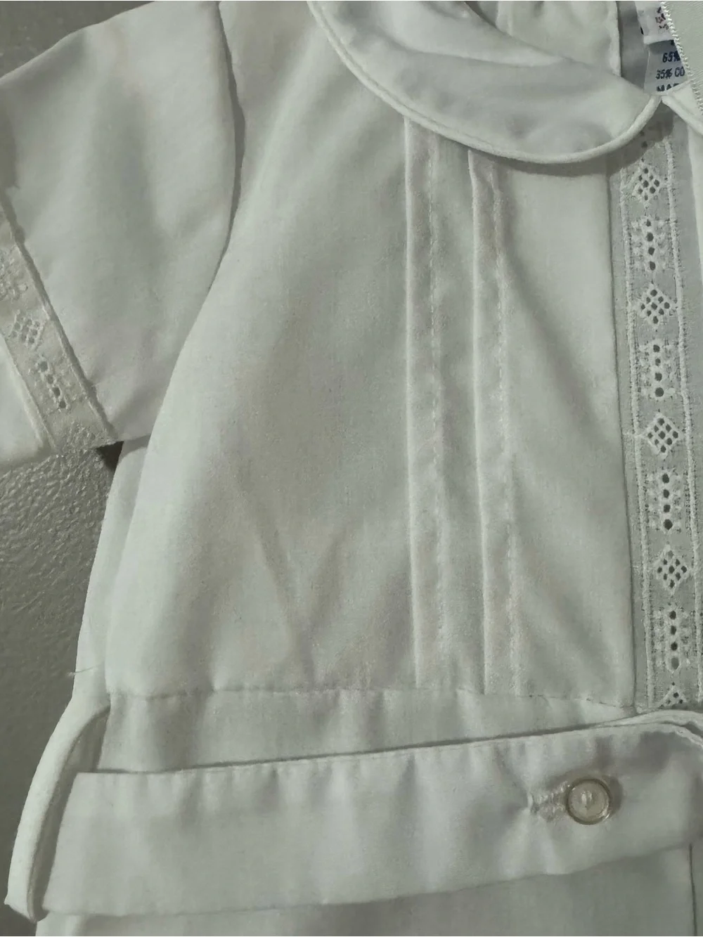 Vintage White Alexis Christening Baptism Romper Suit & Hat Size 3 Mos 10-13 lbs